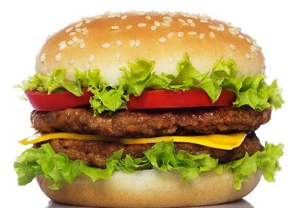 big hamburger isolated on white